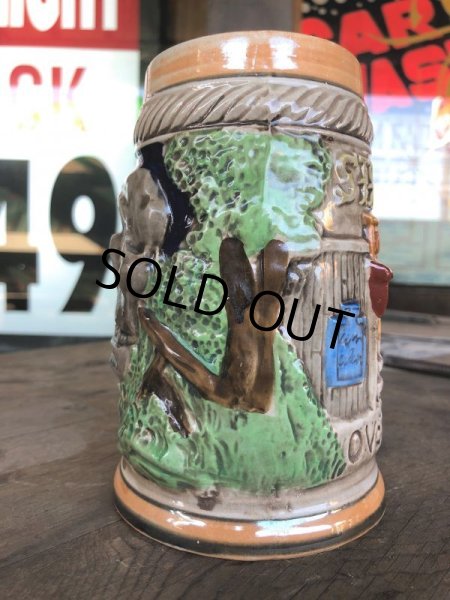 画像2: 60s Vintage Six Flags Over Texas Skull Ceramic Stein Jug (B753) (2)