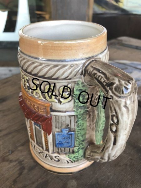 画像4: 60s Vintage Six Flags Over Texas Skull Ceramic Stein Jug (B753) (4)