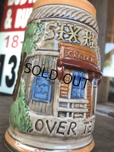 画像10: 60s Vintage Six Flags Over Texas Skull Ceramic Stein Jug (B753) (10)