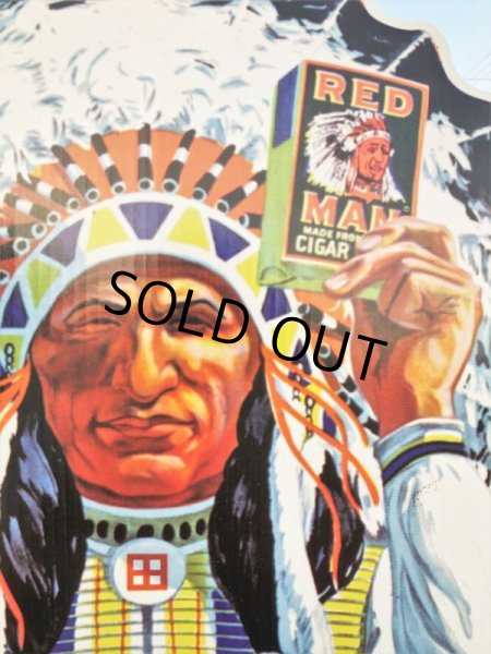 画像13: 【店舗引き取り限定】Vintage Red Man Chewing Tobacco Store Display Cardboard Sign (B754)  (13)