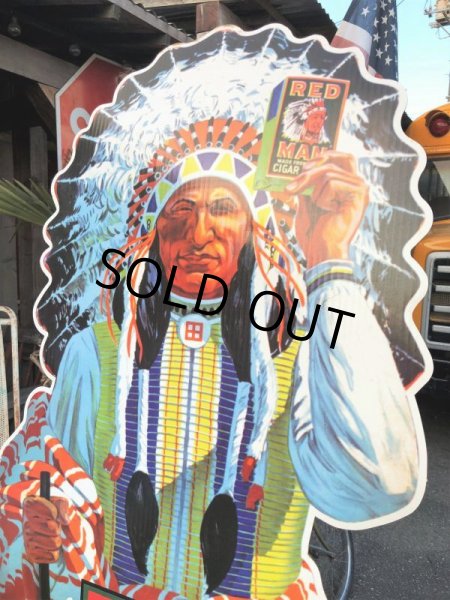 画像12: 【店舗引き取り限定】Vintage Red Man Chewing Tobacco Store Display Cardboard Sign (B754)  (12)