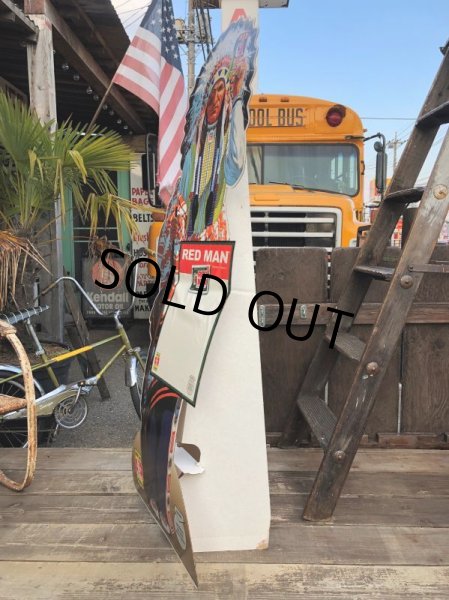 画像4: 【店舗引き取り限定】Vintage Red Man Chewing Tobacco Store Display Cardboard Sign (B754)  (4)