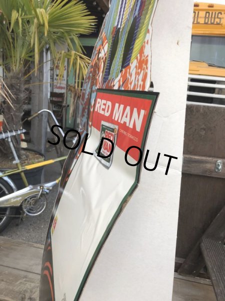 画像10: 【店舗引き取り限定】Vintage Red Man Chewing Tobacco Store Display Cardboard Sign (B754)  (10)