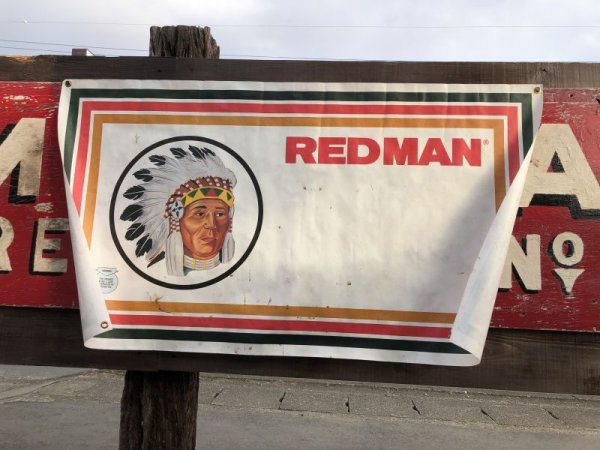 画像12: Vintage Red Man Chewing Tobacco Store Display Banner Sign (B755)  (12)