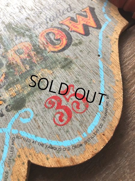 画像3: Vintage Old Crow Bourbon Whiskey Wooden Plaque Sign (B756) (3)