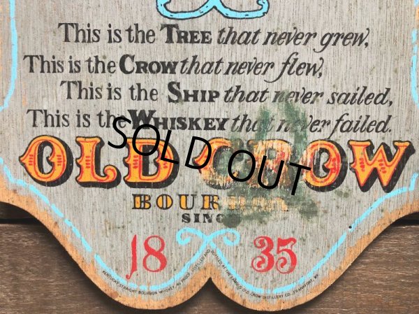 画像4: Vintage Old Crow Bourbon Whiskey Wooden Plaque Sign (B756) (4)