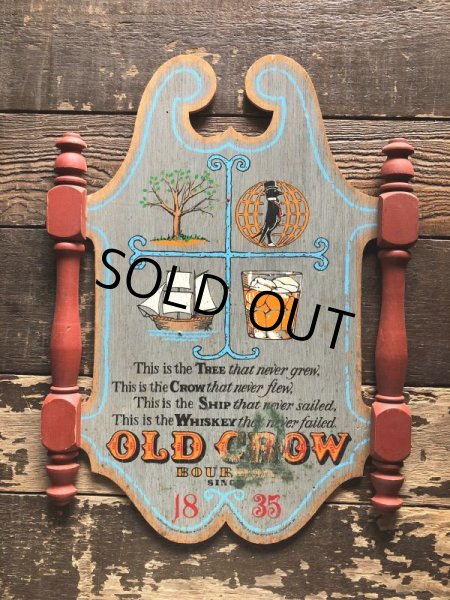 画像11: Vintage Old Crow Bourbon Whiskey Wooden Plaque Sign (B756) (11)