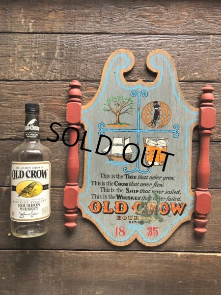 画像14: Vintage Old Crow Bourbon Whiskey Wooden Plaque Sign (B756) (14)
