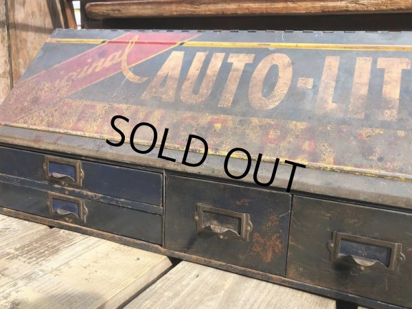 画像13: 50s Vintage Auto-Lite Dealership Service Display Cabinet (B767)  (13)