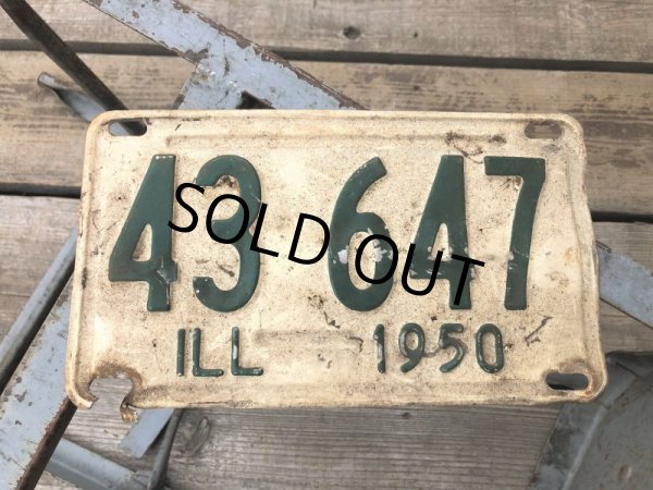 画像1: 50s Vintage American License Number Plate 1950 43 647 (B800)  (1)