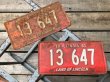 画像1: 60s Vintage American License Number Plate 1961 13 647 (B814)  (1)