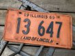 画像1: 60s Vintage American License Number Plate 1969 13 647 (B810)  (1)