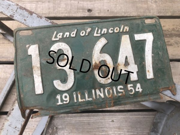 画像1: 50s Vintage American License Number Plate 1954 13 647 (B808)  (1)