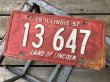 画像1: 50s Vintage American License Number Plate 1957 13 647 (B813)  (1)