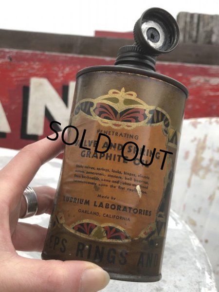 画像9: Antique Handy Oiler Lead Top Can GRAPHITE OIL  (B821) (9)