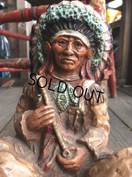 画像8: 70s Vintage Native American Indian Statue 24cm (B823) (8)