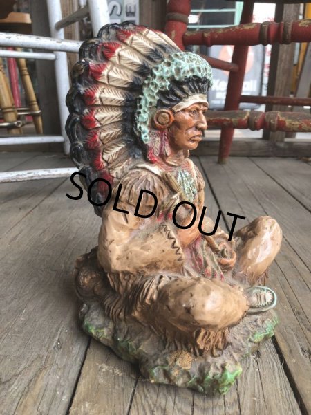 画像3: 70s Vintage Native American Indian Statue 24cm (B823) (3)