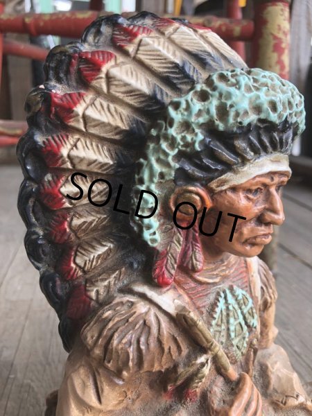 画像9: 70s Vintage Native American Indian Statue 24cm (B823) (9)