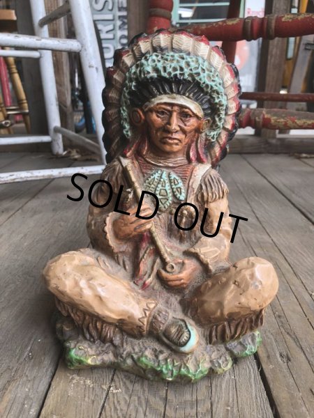 画像2: 70s Vintage Native American Indian Statue 24cm (B823) (2)