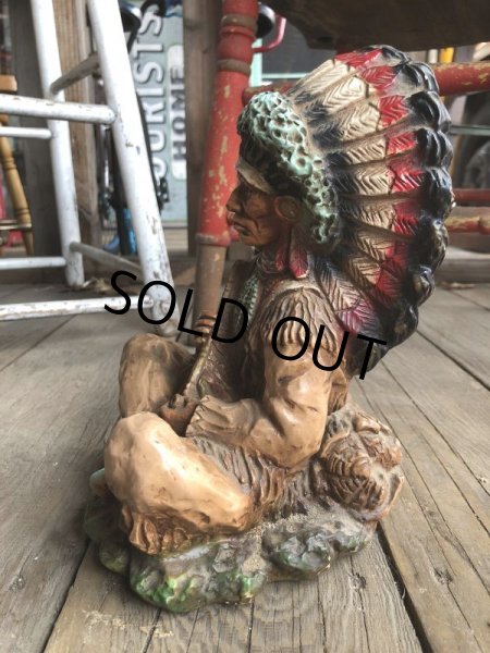 画像5: 70s Vintage Native American Indian Statue 24cm (B823) (5)