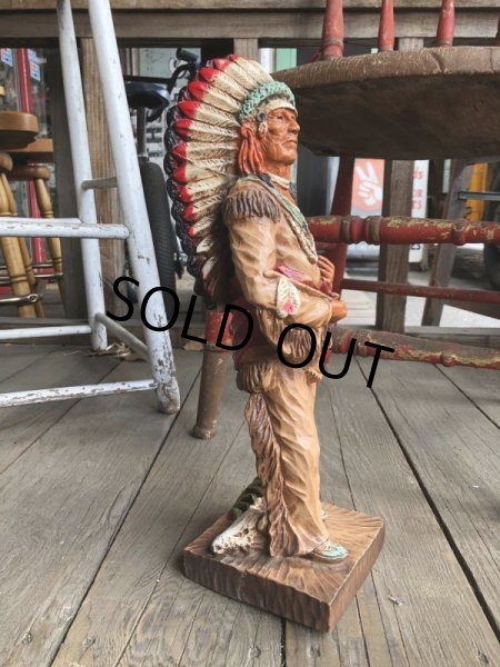 画像3: 70s Vintage Native American Indian Statue 40cm (B824) (3)