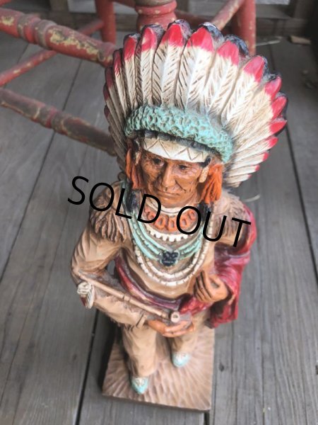 画像6: 70s Vintage Native American Indian Statue 40cm (B824) (6)