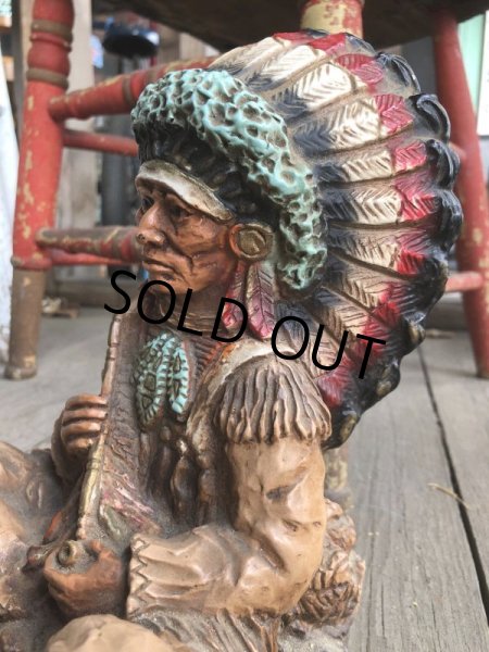 画像10: 70s Vintage Native American Indian Statue 24cm (B823) (10)