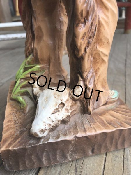 画像8: 70s Vintage Native American Indian Statue 40cm (B824) (8)