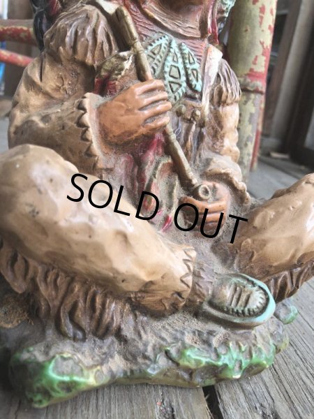 画像11: 70s Vintage Native American Indian Statue 24cm (B823) (11)