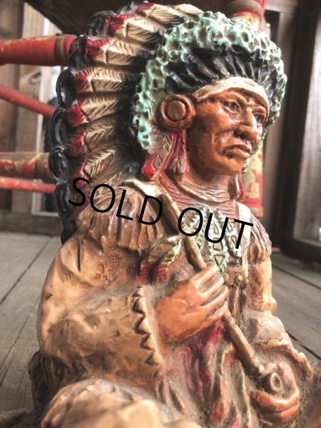画像7: 70s Vintage Native American Indian Statue 24cm (B823) (7)