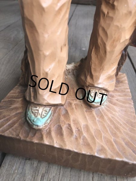 画像9: 70s Vintage Native American Indian Statue 40cm (B824) (9)