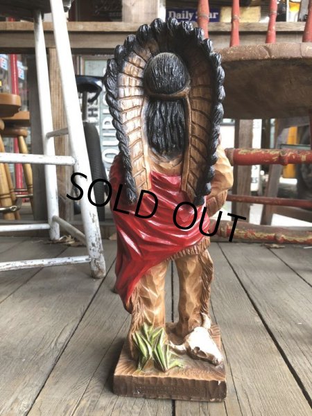 画像4: 70s Vintage Native American Indian Statue 40cm (B824) (4)