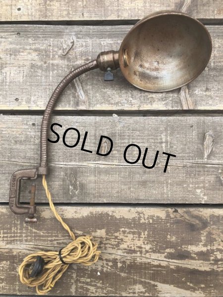 画像13: Vintage EAGLE Industrial Gooseneck Cast Iron Clamp On Lamp (B825) (13)