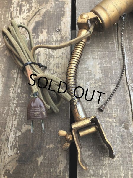 画像2: Vintage Industrial Gooseneck Clamp On Lamp (B826) (2)