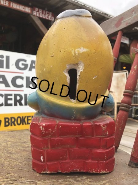 画像4: Vintage Carnival Prize Chalkware Humpty Dumpty Coin Bank (B862) (4)