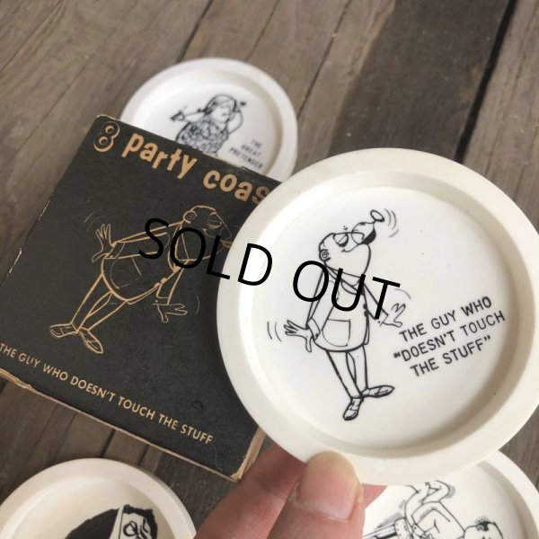 画像10: Vintage WEIRD Drunk People 8 Party Coasters (B863) (10)