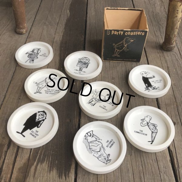 画像2: Vintage WEIRD Drunk People 8 Party Coasters (B863) (2)