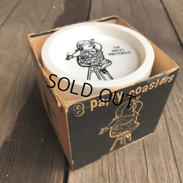 画像13: Vintage WEIRD Drunk People 8 Party Coasters (B863) (13)