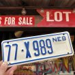 画像1: Vintage Motorcycle & Trailer License Plate 77-X989 (B869)  (1)