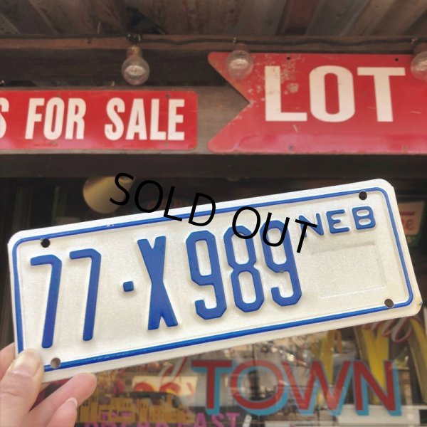 画像1: Vintage Motorcycle & Trailer License Plate 77-X989 (B869)  (1)