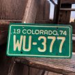 画像2: 70s Vintage Motorcycle & Trailer License Plate WU-377 (B874)  (2)