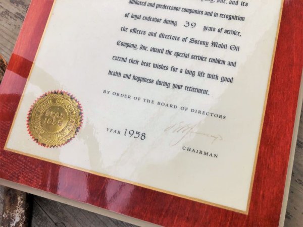 画像7: Vintage Mobil Gas Service Station Sales Award Plaque (B826) (7)