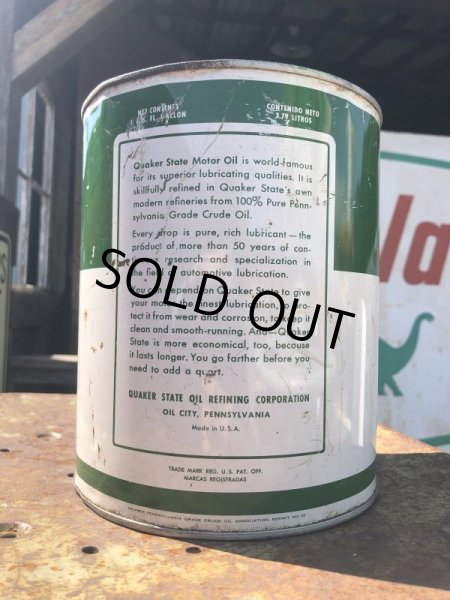 画像3: Vintage QUAKER STATE Motor Oil 1GAL Can (B844) (3)