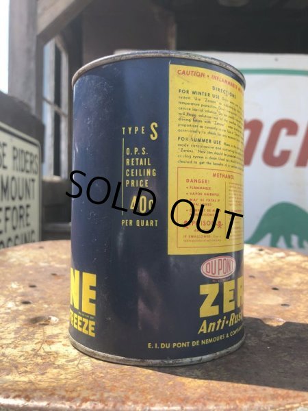 画像2: Vintage DUPONT ZERONE ANTI-FREEZE Quart Oil can (B840) (2)