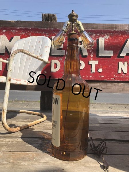画像12: Vintage OLD CROW Whiskey Advertising Huge Glass Bottle Lamp 80cm Hard to Find! (B898) (12)