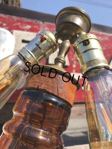画像16: Vintage OLD CROW Whiskey Advertising Huge Glass Bottle Lamp 80cm Hard to Find! (B898) (16)