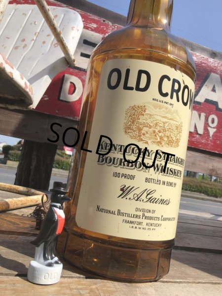 画像19: Vintage OLD CROW Whiskey Advertising Huge Glass Bottle Lamp 80cm Hard to Find! (B898) (19)