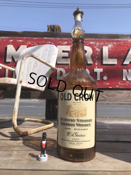 画像11: Vintage OLD CROW Whiskey Advertising Huge Glass Bottle Lamp 80cm Hard to Find! (B898) (11)