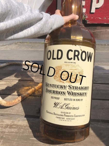 画像8: Vintage OLD CROW Whiskey Advertising Huge Glass Bottle Lamp 80cm Hard to Find! (B898) (8)