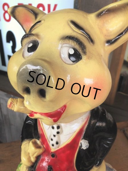 画像9: Vintage Chalkware Carnival Prize Piggy Pig Bank (B900) (9)